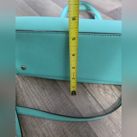 Kate Spade Mint Turquoise Bowler Satchel Crossbody Bag Y2K Classy Aqua Designer - Picture 6 of 13